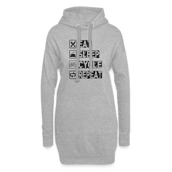Manger cycle de sommeil répéter - Sweat-shirt à capuche long Femme - gris chiné - Devant