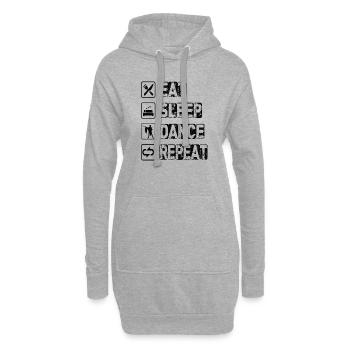 Manger Sommeil Danse Répéter - Sweat-shirt à capuche long Femme - gris chiné - Devant