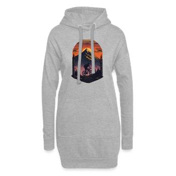 Retro-Bike in den Bergen - Hoodie-Kleid - Grau meliert - Vorne