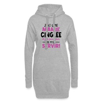 J'ai une mamie cinglée et je peux m'en servir - Sweat-shirt à capuche long Femme - gris chiné - Devant