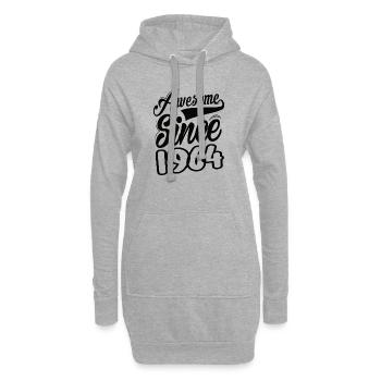 Génial depuis 1964 - Sweat-shirt à capuche long Femme - gris chiné - Devant
