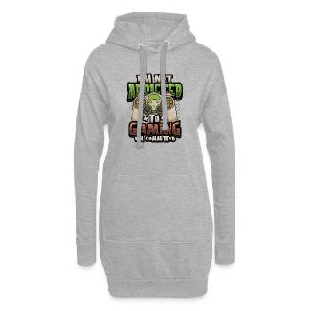 Ich bin nicht spielsüchtig, sondern ein Spieler - Hoodie-Kleid - Grau meliert - Vorne