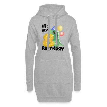 C’est mon anniversaire, 8ème anniversaire, joyeux anniversaire - Sweat-shirt à capuche long Femme - gris chiné - Devant