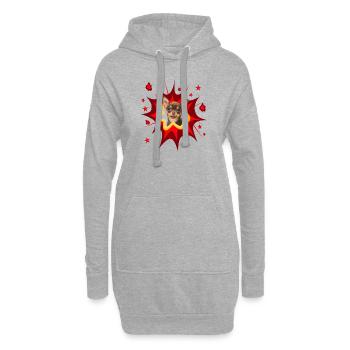 Conception de chien comique - Pow - Chihuahua - Sweat-shirt à capuche long Femme - gris chiné - Devant