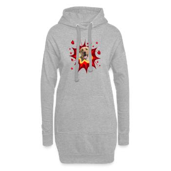 Conception de chien de bande dessinée - Pow - Labrador Retriever - Sweat-shirt à capuche long Femme - gris chiné - Devant