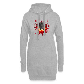 Comic Dog Design - Pow - Dogue allemand - Sweat-shirt à capuche long Femme - gris chiné - Devant