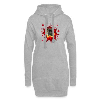 Comic Hund Design - Pow - Affenpinscher - Hoodie-Kleid - Grau meliert - Vorne