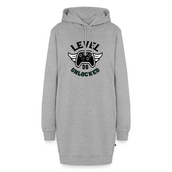 Level 36 Unlocked 36 Geburtstag - Hoodie-Kleid - Grau meliert - Vorne