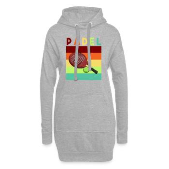Padel Paddel Schläger Tennis Sport I Geschenk - Hoodie-Kleid - Grau meliert - Vorne