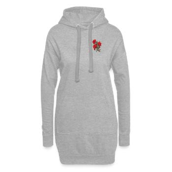 Aufnäher Rote Rosen Liebhaber Vintage Blumen Wortspiel - Hoodie-Kleid - Grau meliert - Vorne