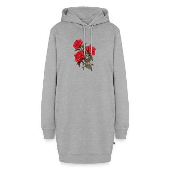 3 Roses Florales Amoureux Fleurs Vintage Amoureux Humour - Sweat-shirt à capuche long Femme - gris chiné - Devant