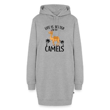Camel Animal Accessories for Camel Lover - Hoodie-Kleid - Grau meliert - Vorne