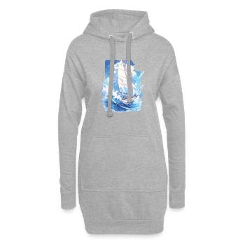 Segeln Segelboot Sport Segeln Segler Geschenke - Hoodie-Kleid - Grau meliert - Vorne