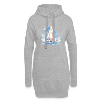 Voile, voile, voilier, régate, voile, marin - Sweat-shirt à capuche long Femme - gris chiné - Devant