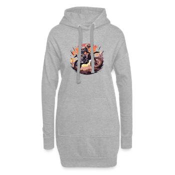 Motocross Dirt Bike Motocross Motocross Moto - Sweat-shirt à capuche long Femme - gris chiné - Devant
