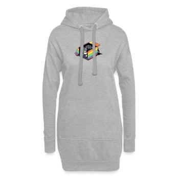 Niedlicher LGBT-Katzenliebhaber Regenbogen-Kätzchen Transgender-Wortspiel - Hoodie-Kleid - Grau meliert - Vorne
