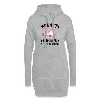Einhorn Lustiger Spruch Einhorn Saufen Fabel - Hoodie-Kleid - Grau meliert - Vorne