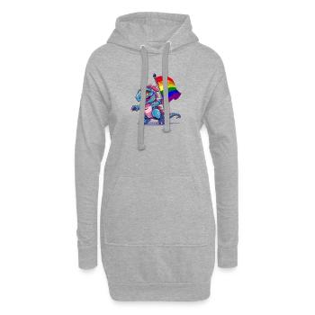 Fierté Dinosaure LGBT Gay Lesbienne Transgenre Cool - Sweat-shirt à capuche long Femme - gris chiné - Devant