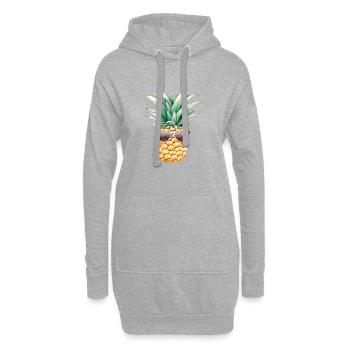 Pineapple Sunglasses Beach Hawaiian Holidays - Sweat-shirt à capuche long Femme - gris chiné - Devant