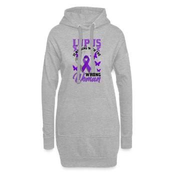 Lupus Bewusstseins Monat - Hoodie-Kleid - Grau meliert - Vorne