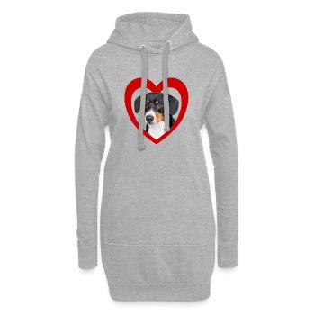 Amoureux des chiens - Dogs Heart Entlebucher Mountain Dog - Sweat-shirt à capuche long Femme - gris chiné - Devant
