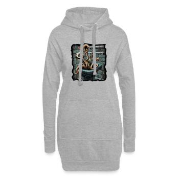 SERPENTS QUI MONTENT À TRAVERS LES TUYAUX D’ÉGOUT - Sweat-shirt à capuche long Femme - gris chiné - Devant