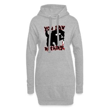 Lustiges Halloween-Hundemesser gruselig gruseliger kawaii-Hund - Hoodie-Kleid - Grau meliert - Vorne