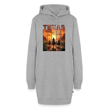 Balades à cheval à motif Texas dans le coucher du soleil - Sweat-shirt à capuche long Femme - gris chiné - Devant