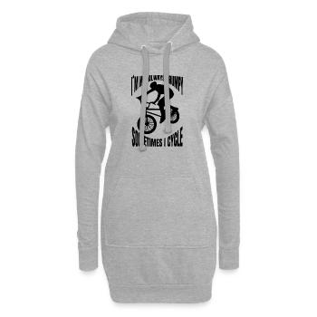 Fahrrad Radeln Fahrradfahrer Radfahren Radfahrer - Hoodie-Kleid - Grau meliert - Vorne