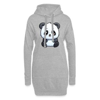 Panda mignon - Sweat-shirt à capuche long Femme - gris chiné - Devant