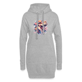Dinosaurier Trex Dinos Dinosaurus Dino Baby - Hoodie-Kleid - Grau meliert - Vorne