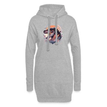 Dinosaurier Trex Dinos Dinosaurus Dino Baby - Hoodie-Kleid - Grau meliert - Vorne