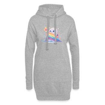 Gespenst Lgbt Geist Lgbt Fahne - Hoodie-Kleid - Grau meliert - Vorne