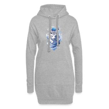 Weißer Tiger Tiger Raubkatze Baby Tiger Katze - Hoodie-Kleid - Grau meliert - Vorne