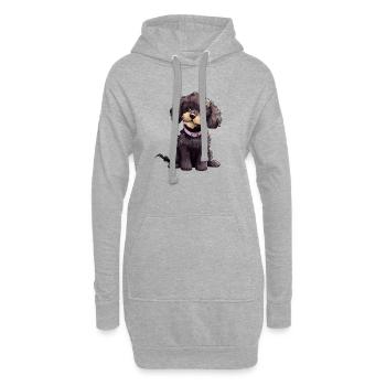 Caniche mignon, Illustration de chiens - Caniche - Sweat-shirt à capuche long Femme - gris chiné - Devant