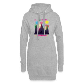 Cambodge Khmer Nouvel An Choul Chnam I Cadeau - Sweat-shirt à capuche long Femme - gris chiné - Devant