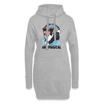 Border Collies Are Magical - Hoodie Dress - heather grey - Front