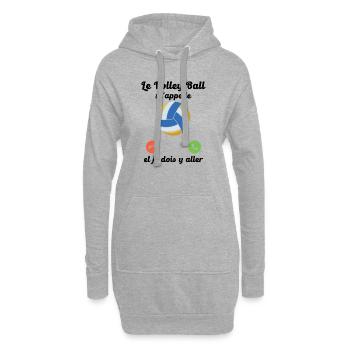Volley-ball appelle et je dois y aller - Sweat-shirt à capuche long Femme - gris chiné - Devant