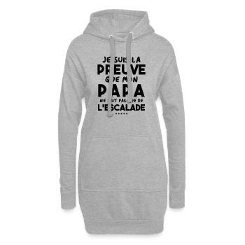 Preuve que papa ne fait pas que de l'escalade - Sweat-shirt à capuche long Femme - gris chiné - Devant