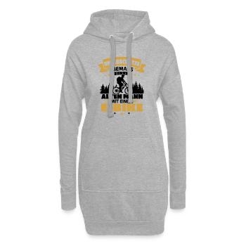 Alten mann mit einem e bike - Hoodie-Kleid - Grau meliert - Vorne