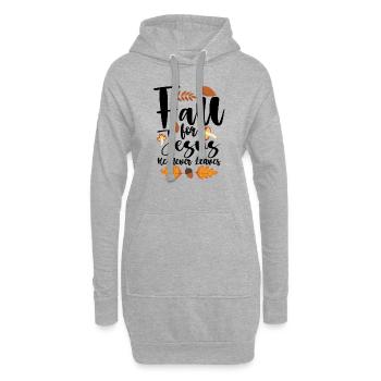 Fall For Jesus He Never Leaves Thanksgiving Christ - Hoodie Dress - heather grey - Front