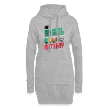 Meine Sozialbatterie - Asozialer Introvertierter - Hoodie-Kleid - Grau meliert - Vorne