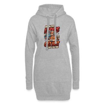 Quand les dames ont chaud, elles m’appellent - Sweat-shirt à capuche long Femme - gris chiné - Devant