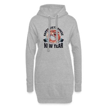 Vietnamien Nouvel An Dragon Vietnam I Cadeau - Sweat-shirt à capuche long Femme - gris chiné - Devant