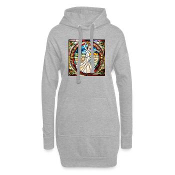Verre de mariage - joie nuptiale - Sweat-shirt à capuche long Femme - gris chiné - Devant