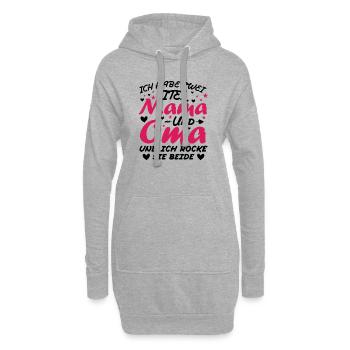 Ich Habe Zwei Titel Mama Und Oma - Hoodie-Kleid - Grau meliert - Vorne