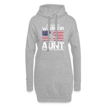 Fière tante américaine - Sweat-shirt à capuche long Femme - gris chiné - Devant