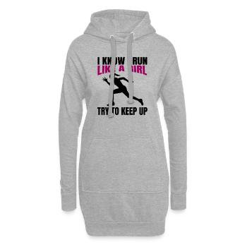 Joggeur, cardio training, course, course, fit, jogging - Sweat-shirt à capuche long Femme - gris chiné - Devant