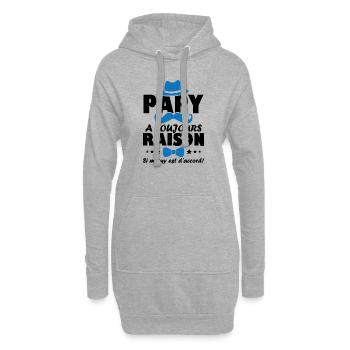 Papy a toujours Raison si mamy est d accord - Sweat-shirt à capuche long Femme - gris chiné - Devant