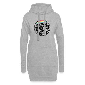 Vintage 2013 Geburtstag Geschenk Kinderparty - Hoodie-Kleid - Grau meliert - Vorne